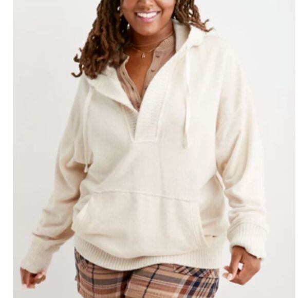 Tops - Aerie Down-To-Earth Henley Hoodie